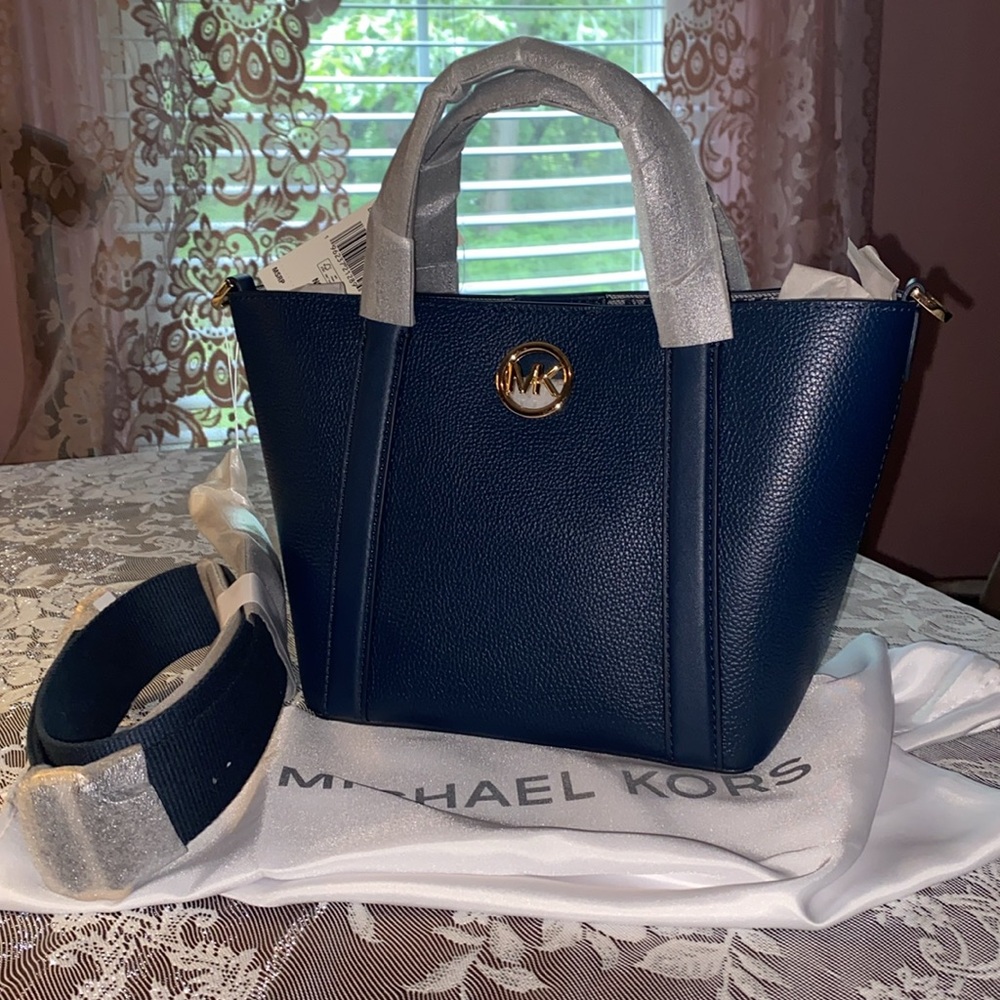 MICHAEL KORS HADLEIGH SM LEATHER TOTE CROSSBODY WITH DUST BAG NWT